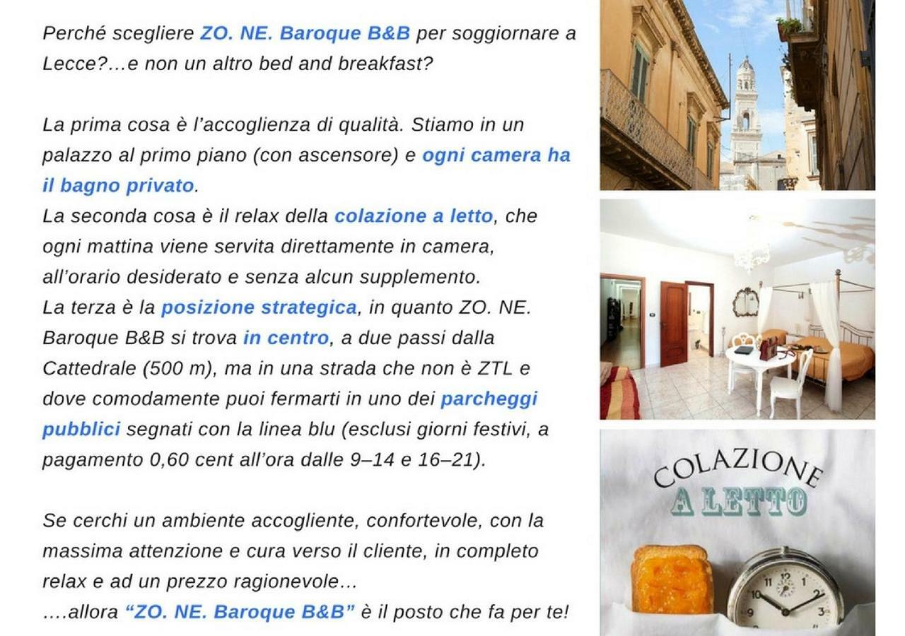 Zo. Ne. Baroque B&B Lecce Exterior foto